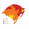 Missões e mais oito regiões na bandeira vermelha